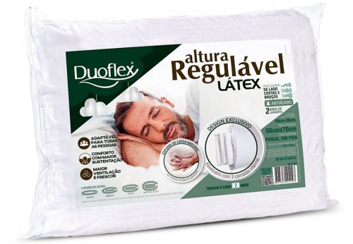 Travesseiro Natural Latex Altura Regulável